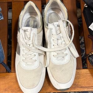 Michael Kors White with Silver accent Sneakers